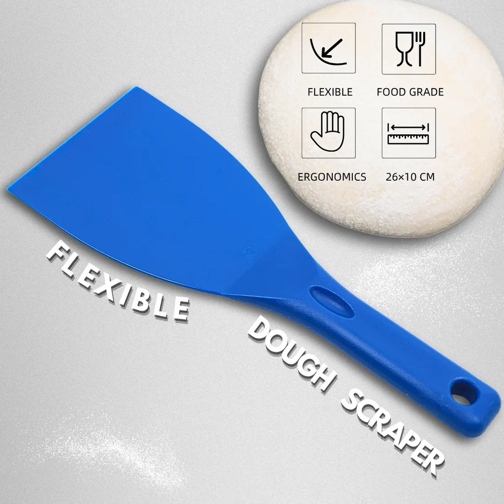 Flexible Pizza Dough Scraper – Dough Cutter & Spatula with Hanging Bracket