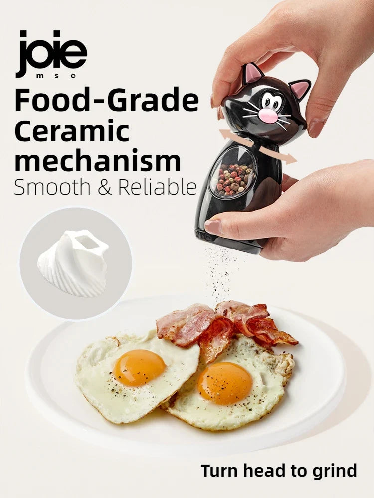 Joie Meow Spice Grinder Set Adjustable Ceramic Salt & Pepper Mill