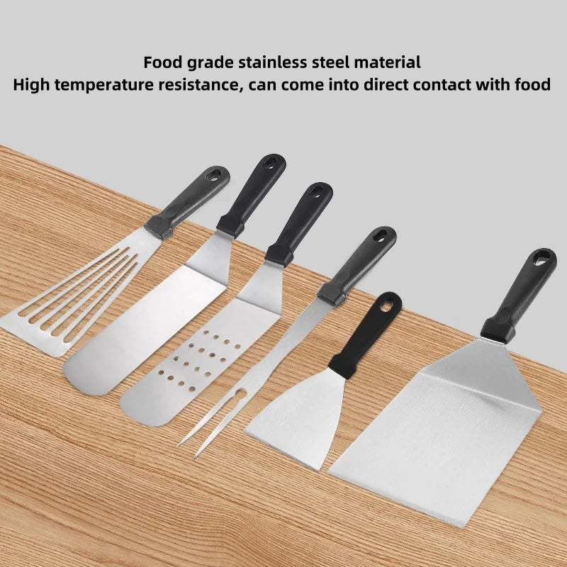 Stainless Steel Cooking Scraper Spatula – Heavy-Duty BBQ & Griddle Turner