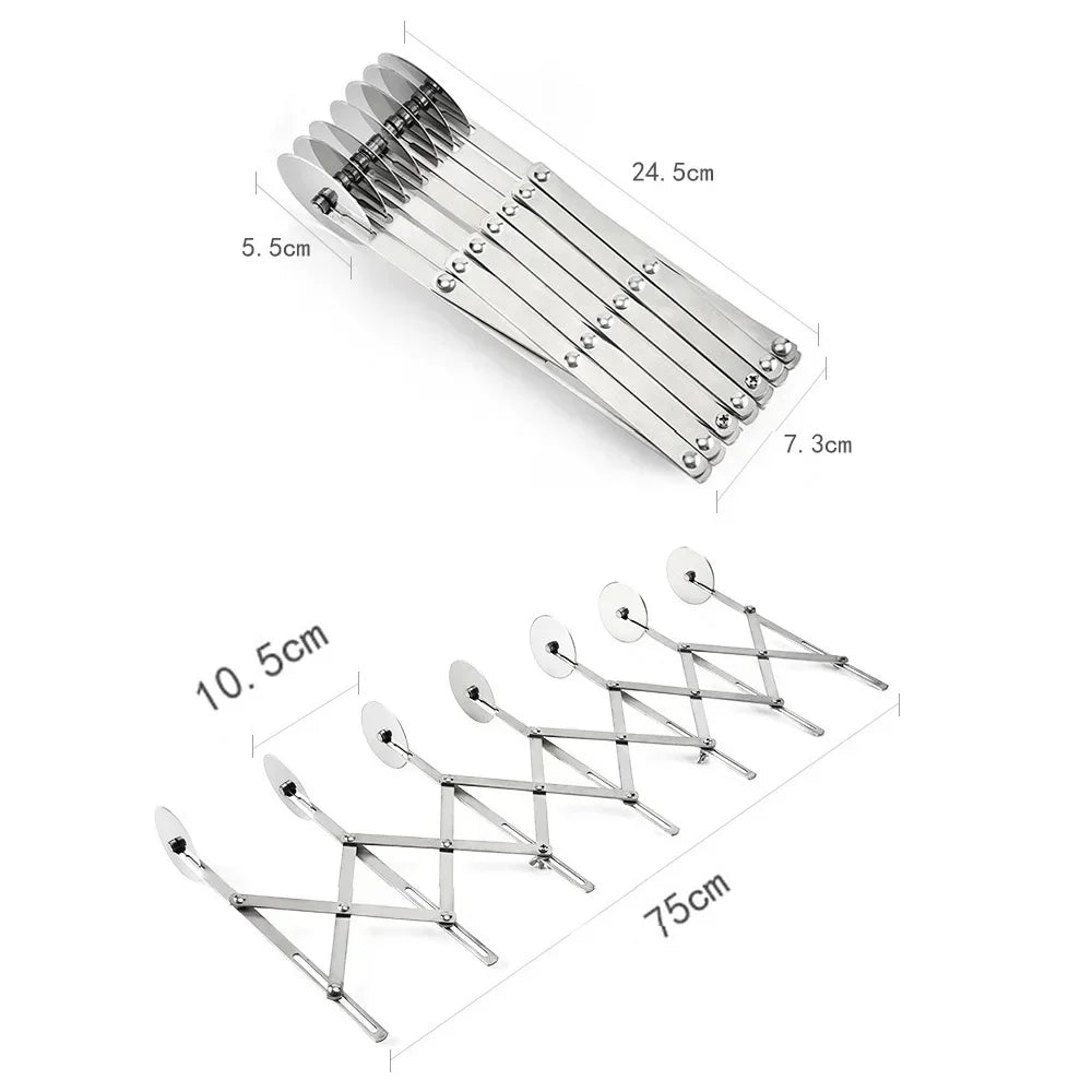3/5/7 Wheel Dough Cutter – Stainless Steel Adjustable Pastry & Pizza Roller