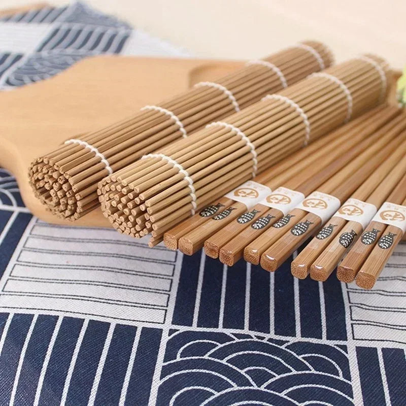 9-Piece DIY Sushi Maker Kit – Bamboo Rice Molds & Cooking Tools
