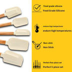 Non-Stick Silicone Baking Spatula with Wooden Handle – Heat-Resistant Icing & Jam Spreader