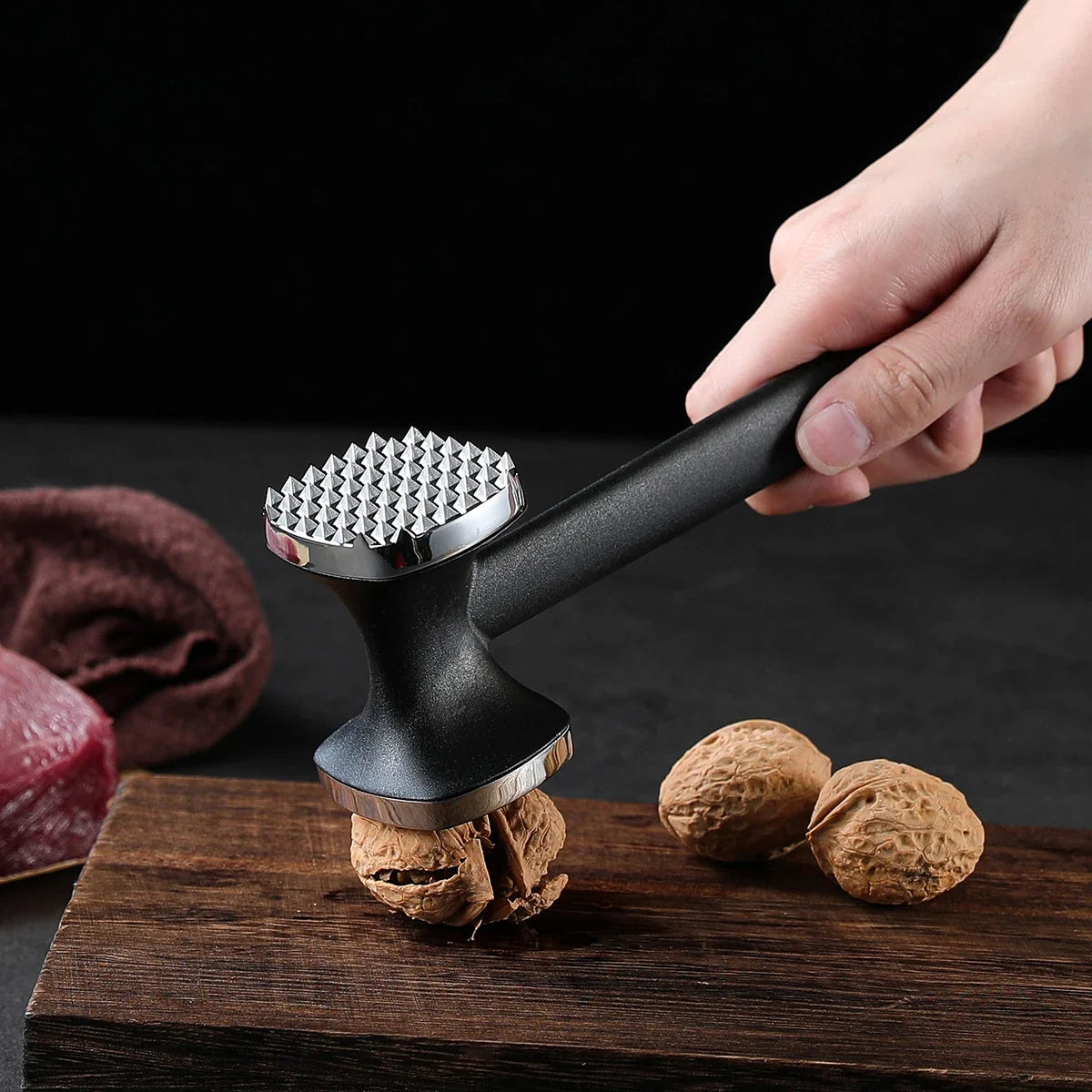 Double-Sided Zinc Alloy Meat Hammer – Multifunctional Meat Tenderizer & Kitchen Tool