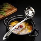 Stainless Steel Soup Fat Oil Separator – Skimmer & Colander Spoon with Heat-Resistant Handle