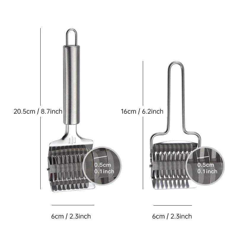 Stainless Steel Dough Lattice Roller Cutter – Multifunction Pizza & Noodle Slicer