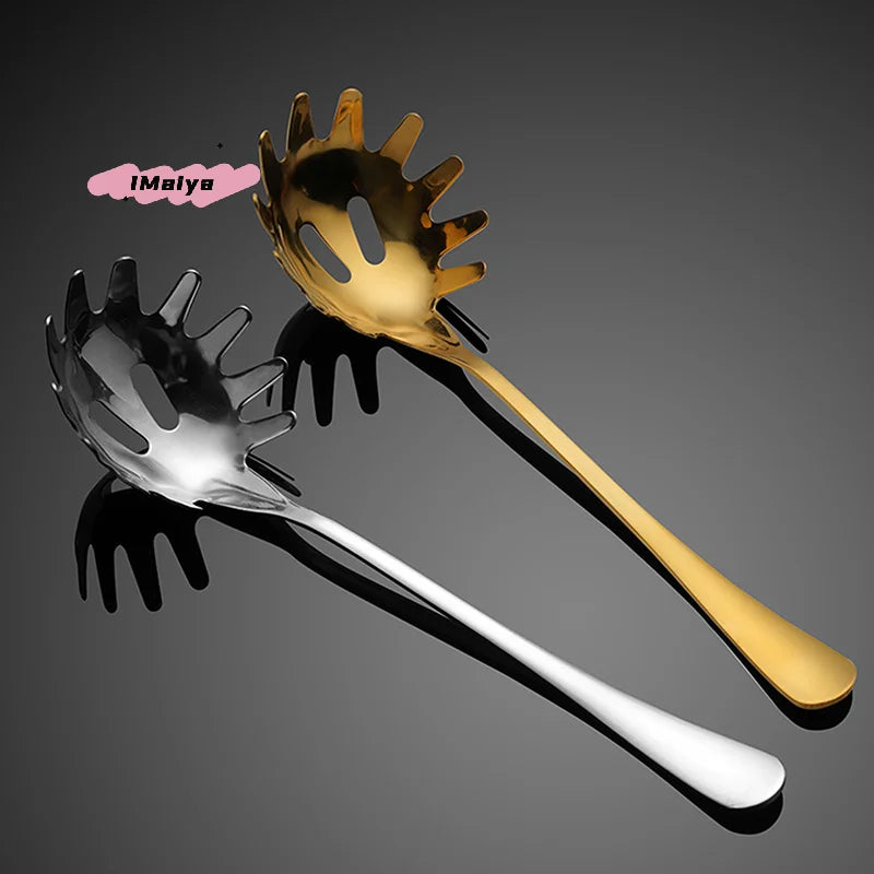 Multifunctional Stainless Steel Noodle Spoon – Pasta Strainer & Spaghetti Server