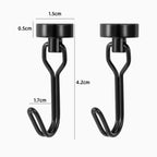Neodymium Magnetic Hooks 5KG – 360° Rotating No-Drill Heavy-Duty Kitchen Organizers (4PCS)
