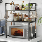 Microwave Oven Storage Rack – Space-Saving Countertop Kitchen Organizer Shelf