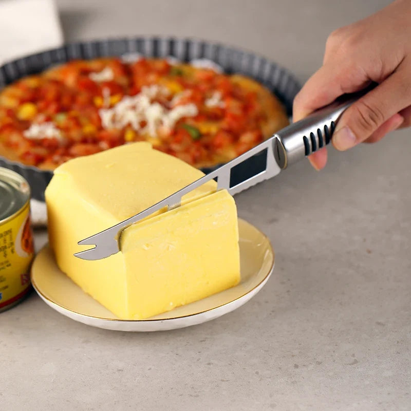Stainless Steel Cheese Knife – Multifunctional Kitchen Tool for Cheese, Pizza & Baking