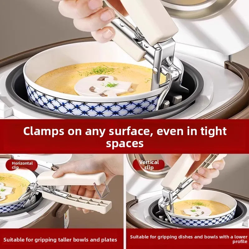 Heat Resistant Bowl Tongs – Stainless Steel Steamer Plate Lifter Tool