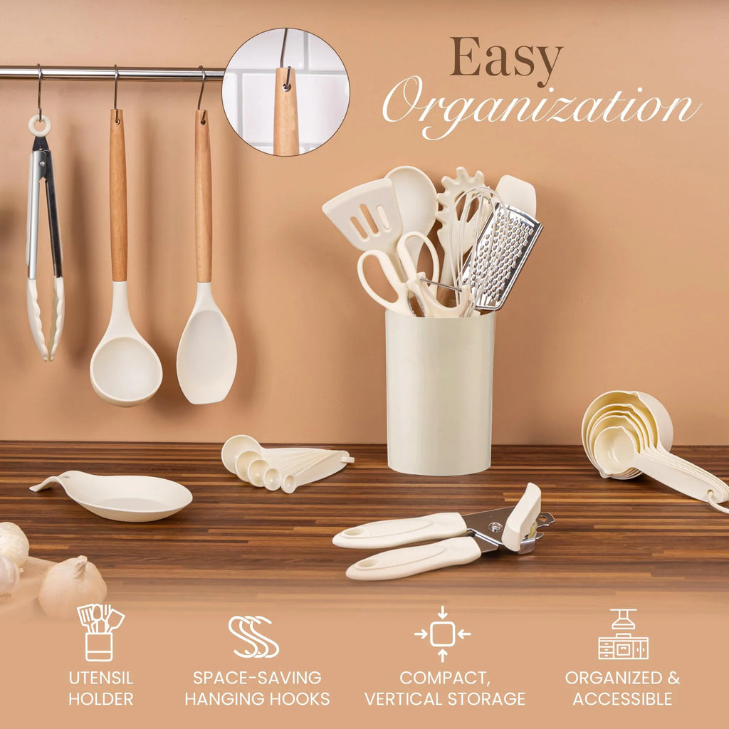 35-Piece Silicone Kitchen Utensil Set – Non-Stick Cooking Tools Kit