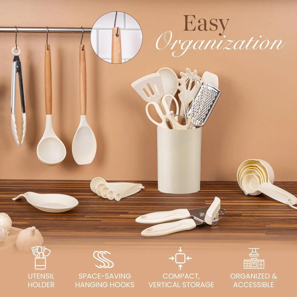 35-Piece Silicone Kitchen Utensil Set – Non-Stick Cooking Tools Kit