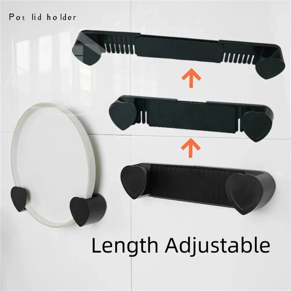 Wall-Mounted Pot Lid Holder – Hanging Storage Rack for Kitchen Pans & Covers