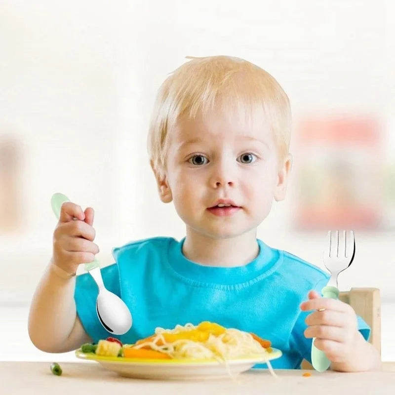 3-Piece Kids Cutlery Set – 304 Stainless Steel Spoon & Fork with Portable Case
