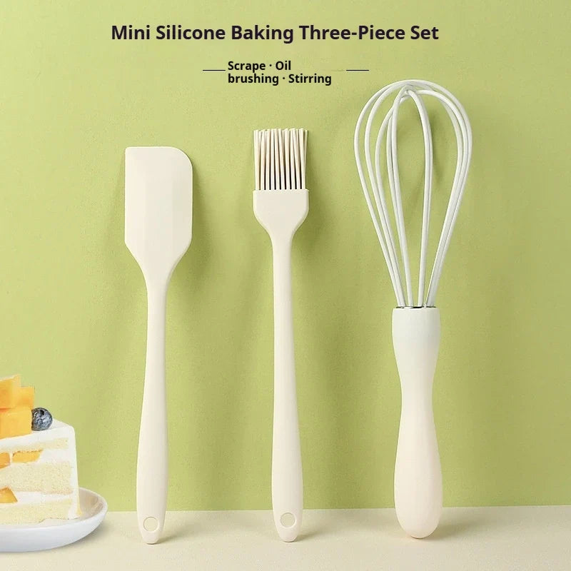 Silicone Baking Set – Cake Cream Spatula, Scraper, Egg Whisk & Oil Brush for Kitchen