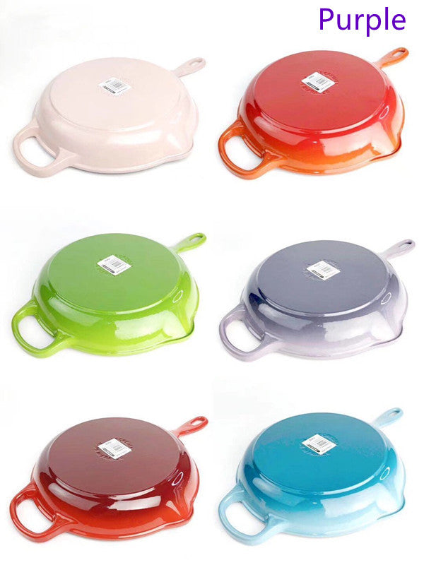 Colorful Cast Iron Enamel Frying Pan