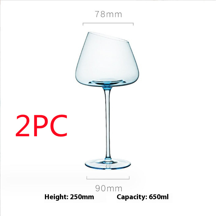 Blue Crystal Glass Goblet For Elegant Beverage Serving