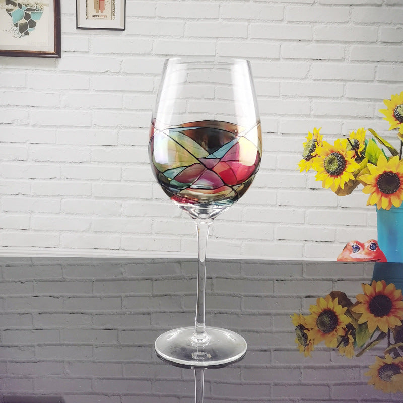 Crystal Colored Decorative Goblet Glass