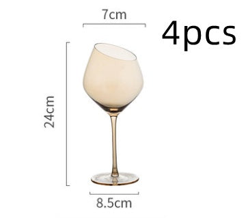 Oblique Crystal Decorative Goblet Glass Set