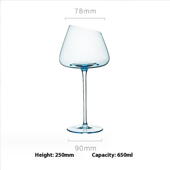 Blue Crystal Glass Goblet For Elegant Beverage Serving