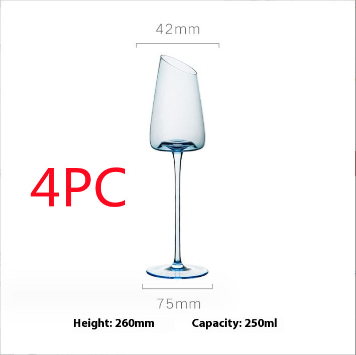 Blue Crystal Glass Goblet For Elegant Beverage Serving