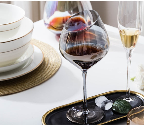 Oblique Crystal Decorative Goblet Glass Set