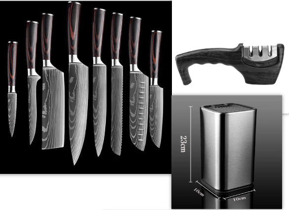 Chef Kitchen Cleaver And Slicing Knife Set