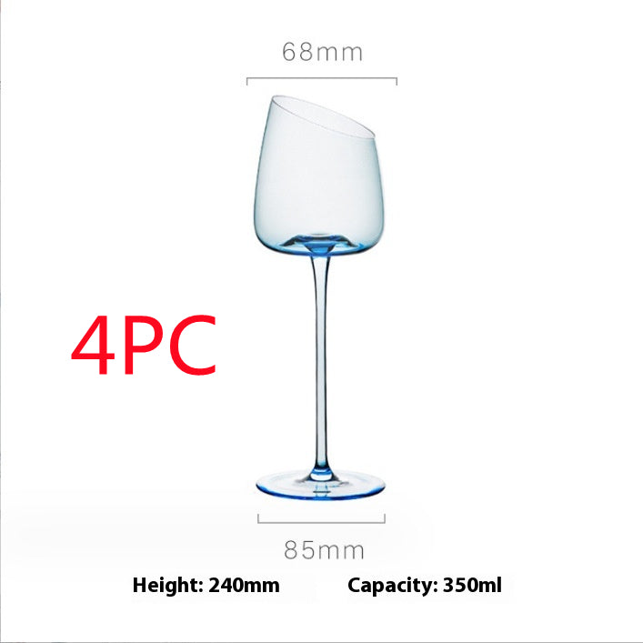 Blue Crystal Glass Goblet For Elegant Beverage Serving