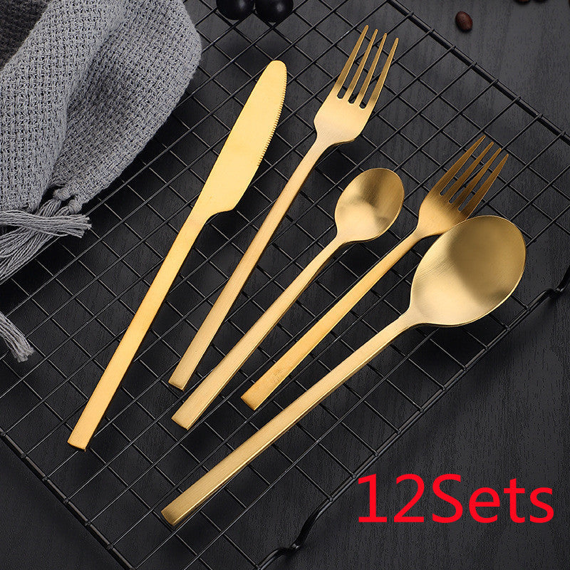 Matte Stainless Steel Thickened Cutlery Set