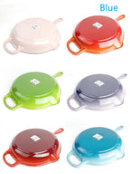Colorful Cast Iron Enamel Frying Pan