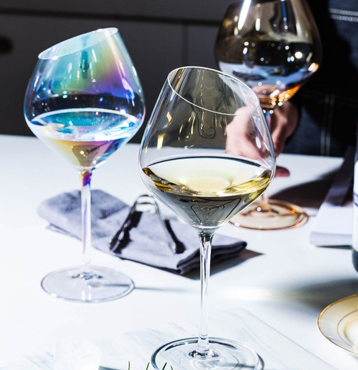 Oblique Crystal Decorative Goblet Glass Set