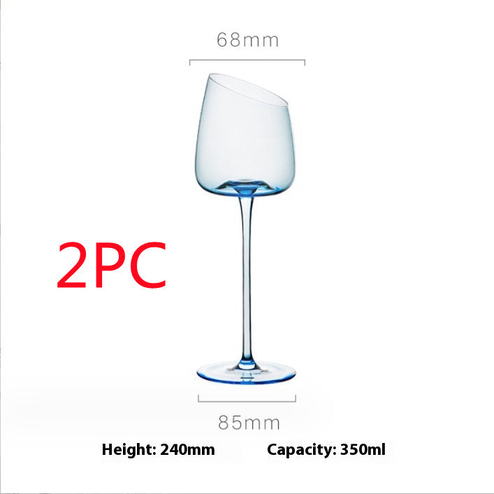 Blue Crystal Glass Goblet For Elegant Beverage Serving