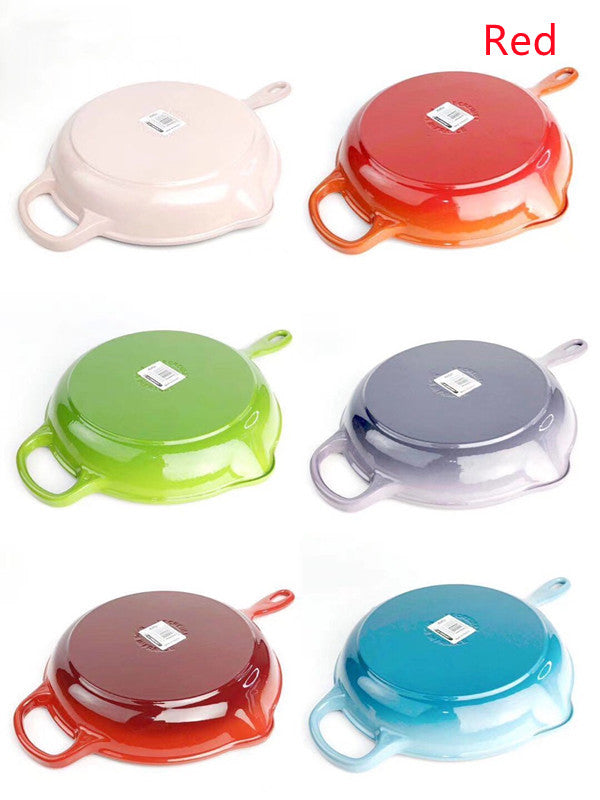 Colorful Cast Iron Enamel Frying Pan